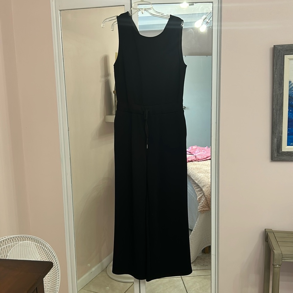 Black Cotton Medium Jumpsuit